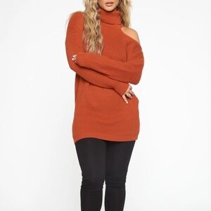 Fashion Nova Don't Cut Me Off Sweater - Rust